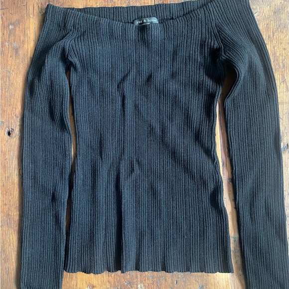 Rag n Bone off the shoulder - fitted ribbed top - - Picture 1 of 1